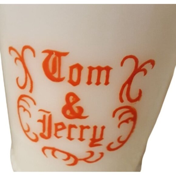 Vintage McKee Tom & Jerry Eggnog Mugs Cups Milk Glass Hobnail Set of 6 - Picture 7 of 7